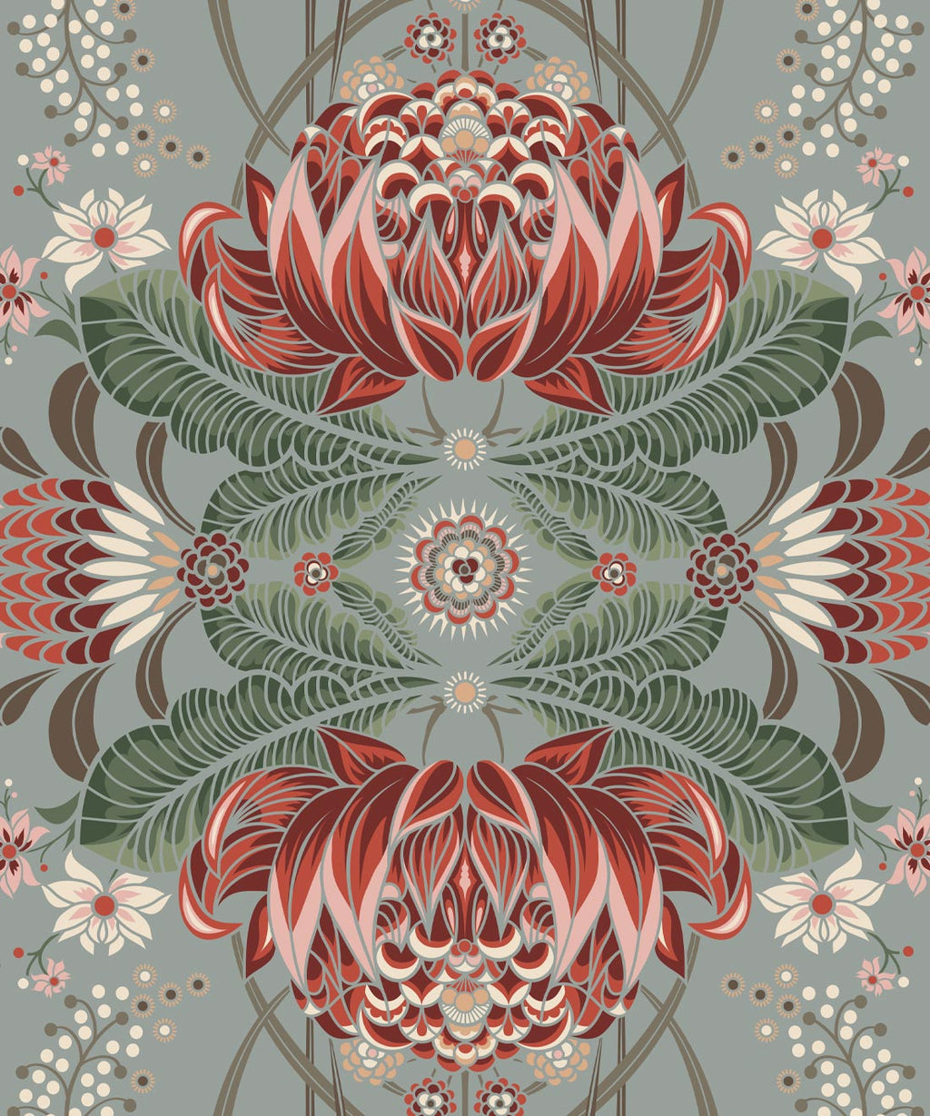 Bush Beauty Wallpaper, Duck Egg