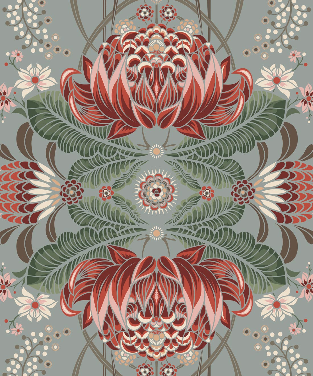Bush Beauty Wallpaper, Duck Egg