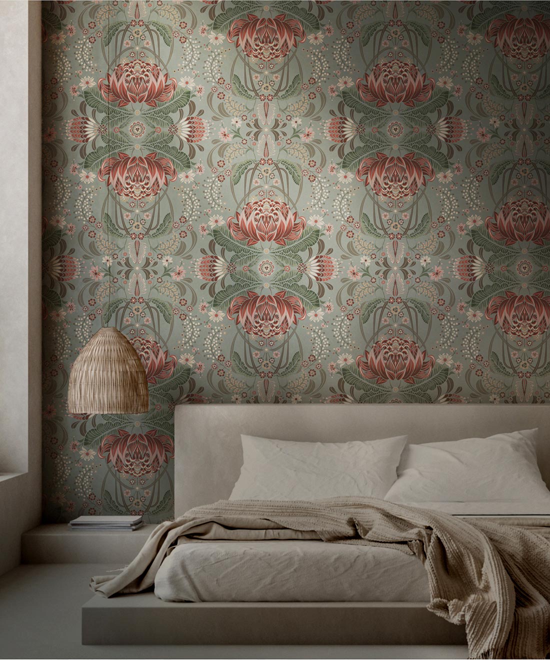 Bush Beauty Wallpaper, Duck Egg
