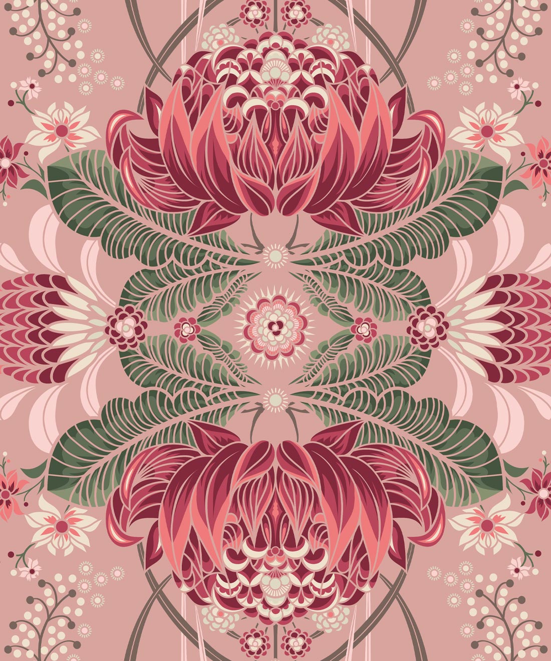 Bush Beauty Wallpaper, Pink