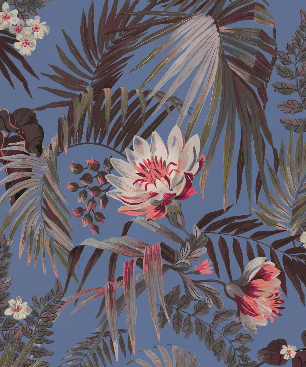 Majestic Palm Wallpaper, Periwinkle
