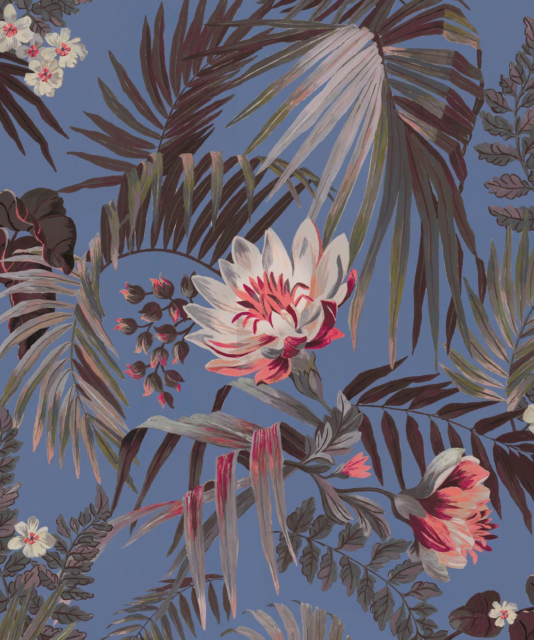 Majestic Palm Wallpaper, Periwinkle