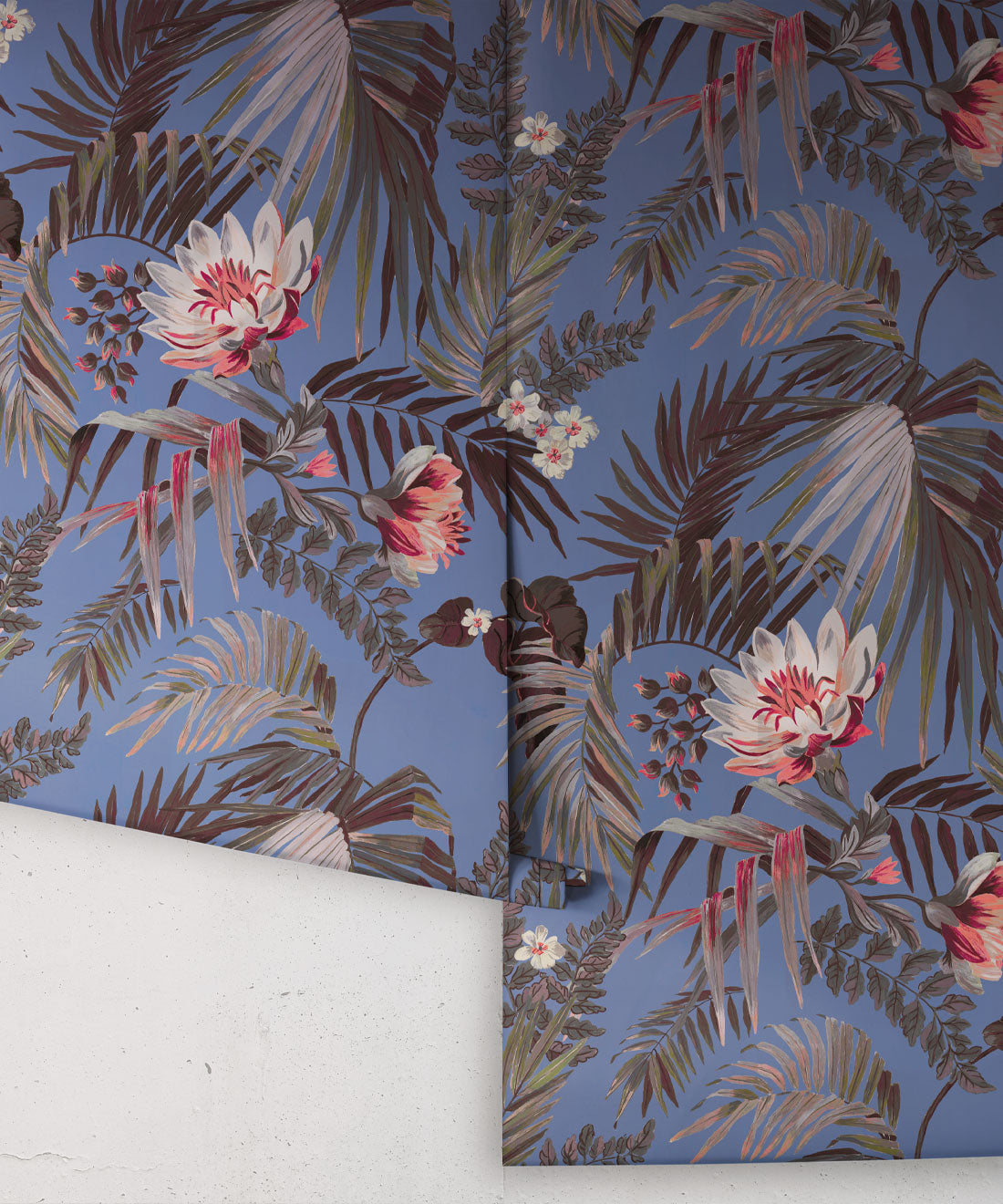 Majestic Palm Wallpaper, Periwinkle