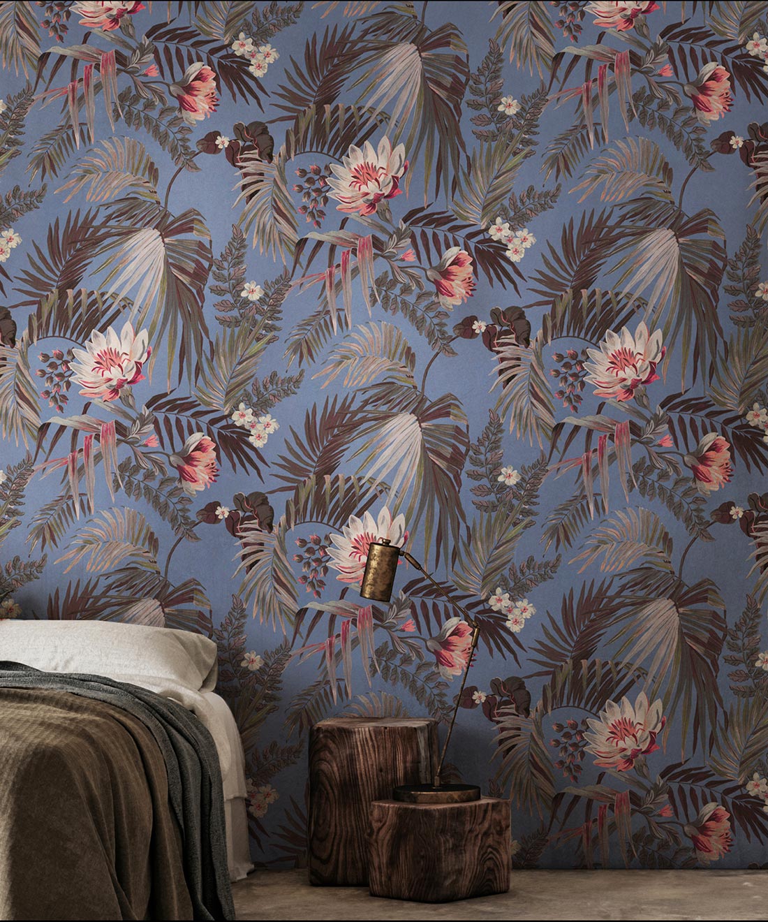 Majestic Palm Wallpaper, Periwinkle