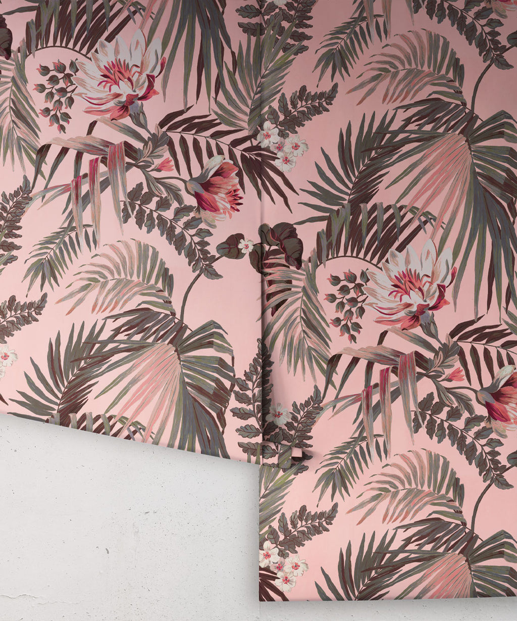 Majestic Palm Wallpaper, Rose