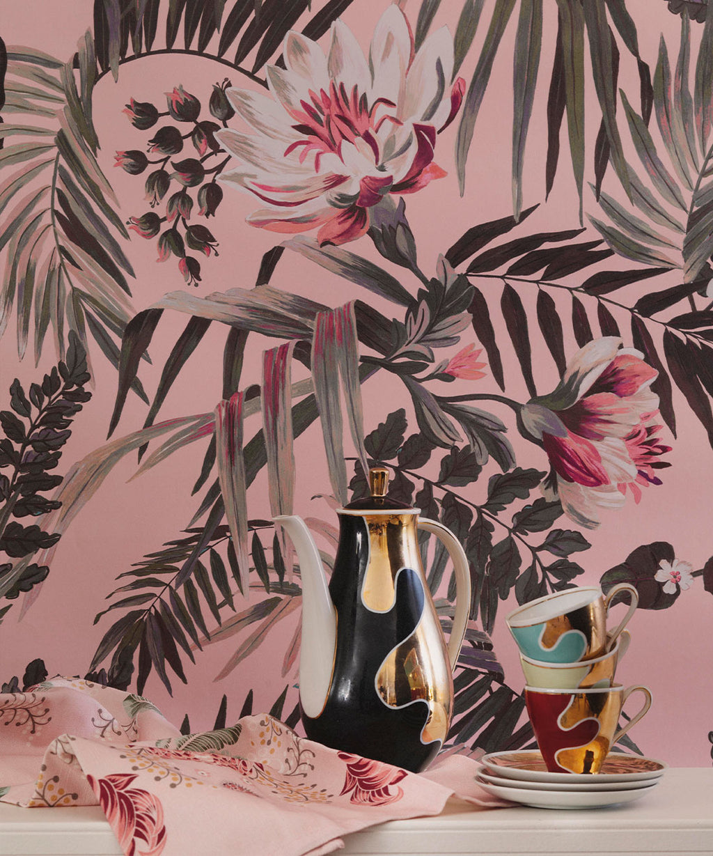 Majestic Palm Wallpaper, Rose