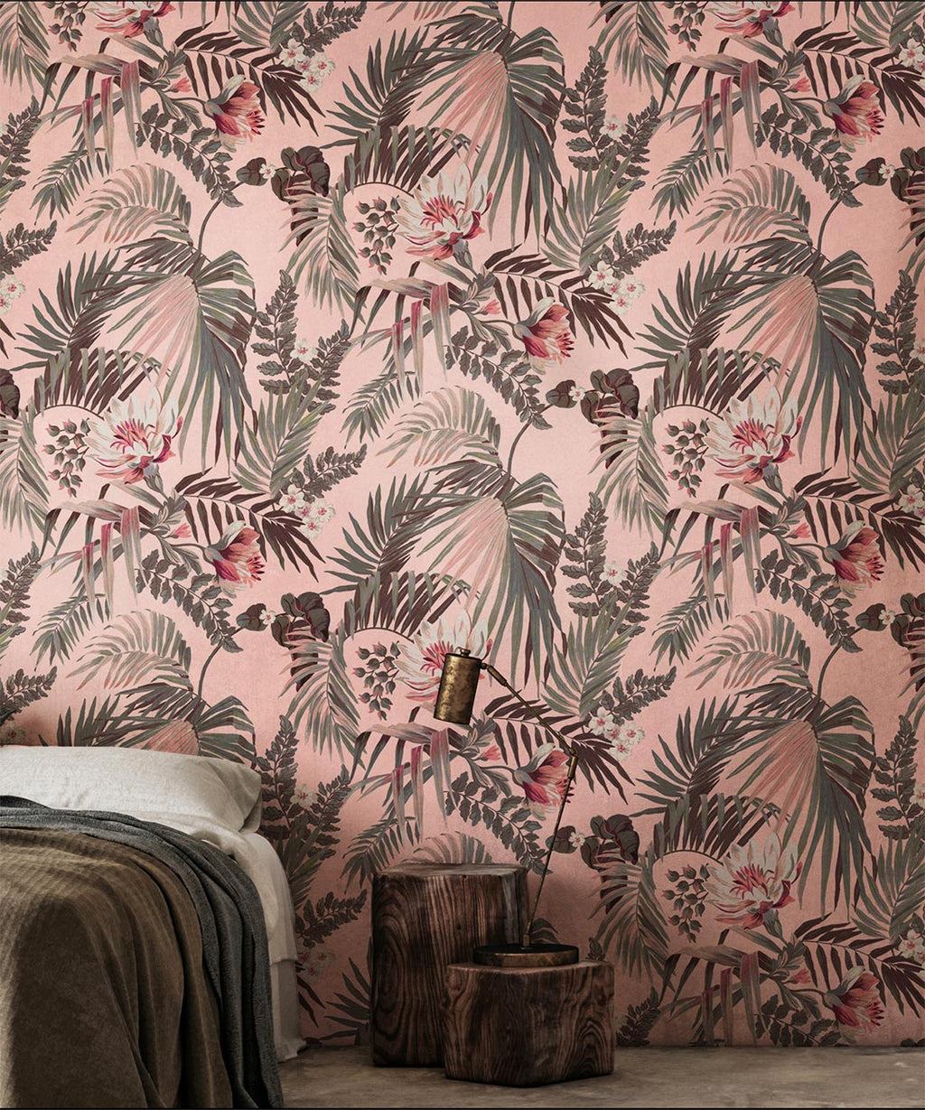 Majestic Palm Wallpaper, Rose