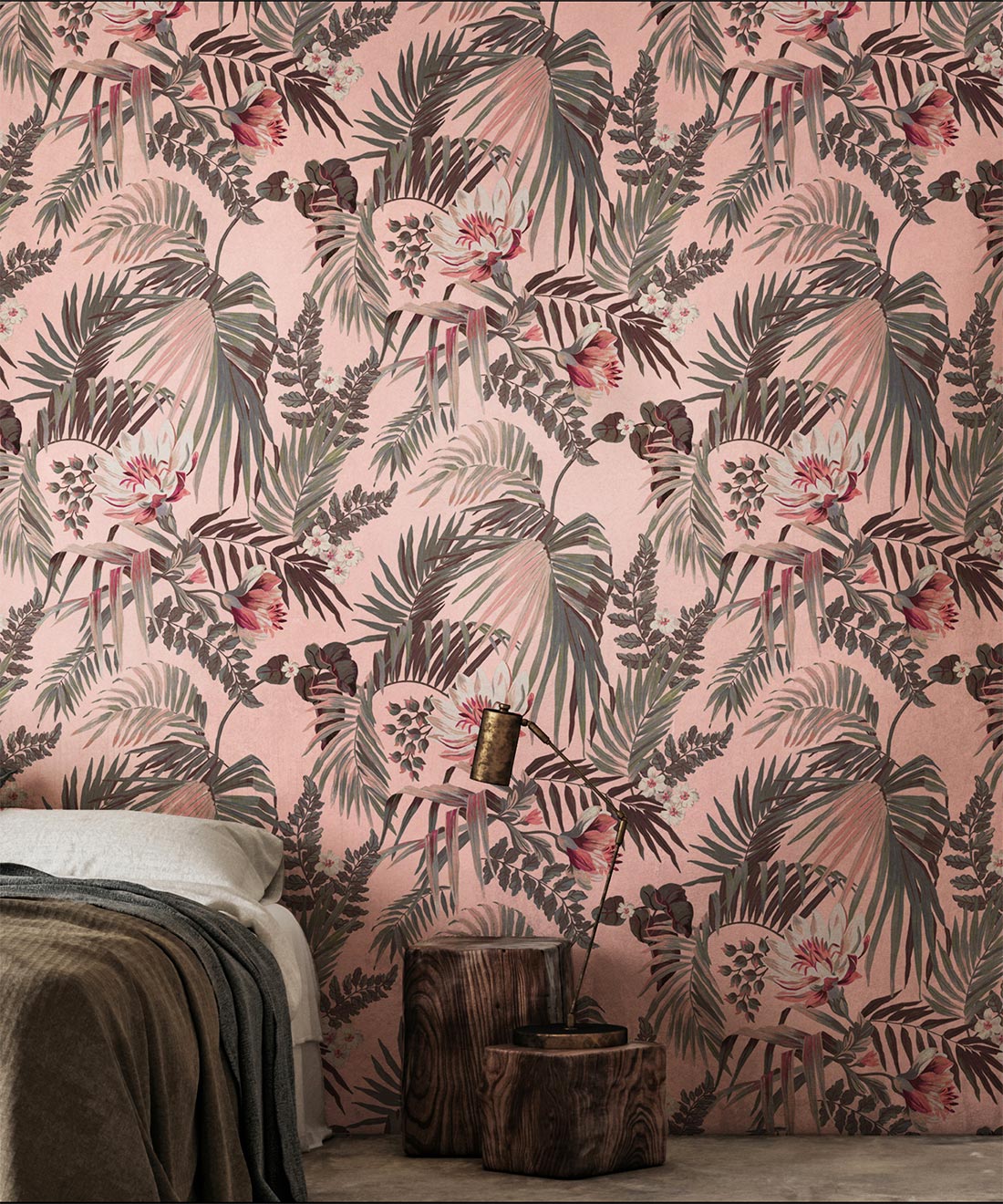 Majestic Palm Wallpaper, Rose