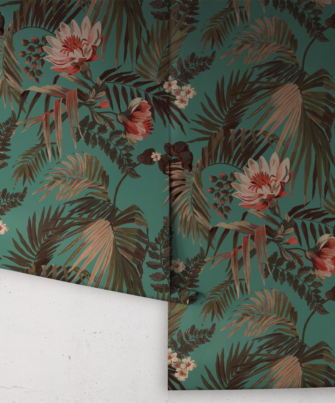 Majestic Palm Wallpaper, Teal
