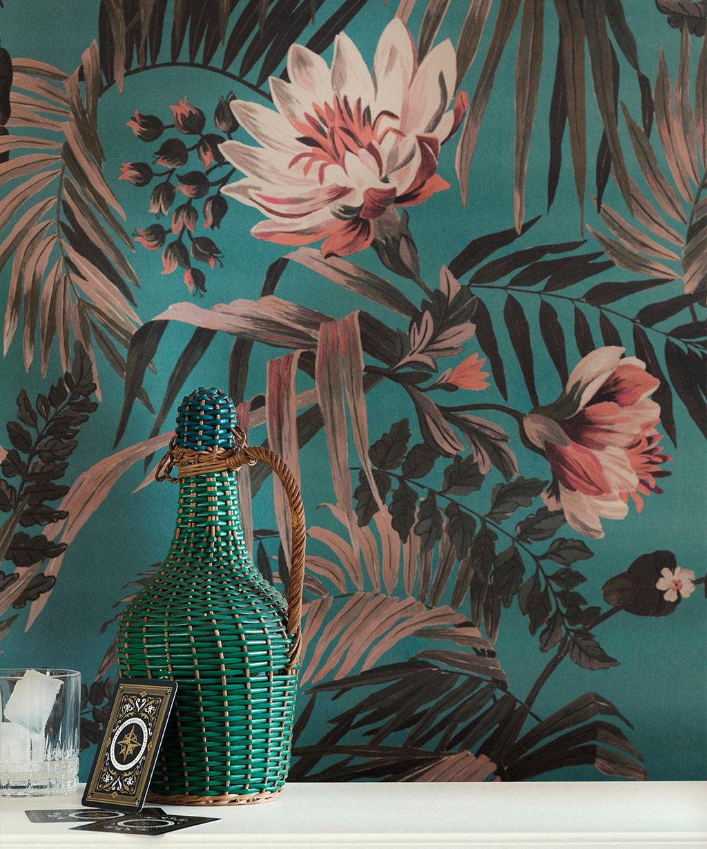 Majestic Palm Wallpaper, Teal