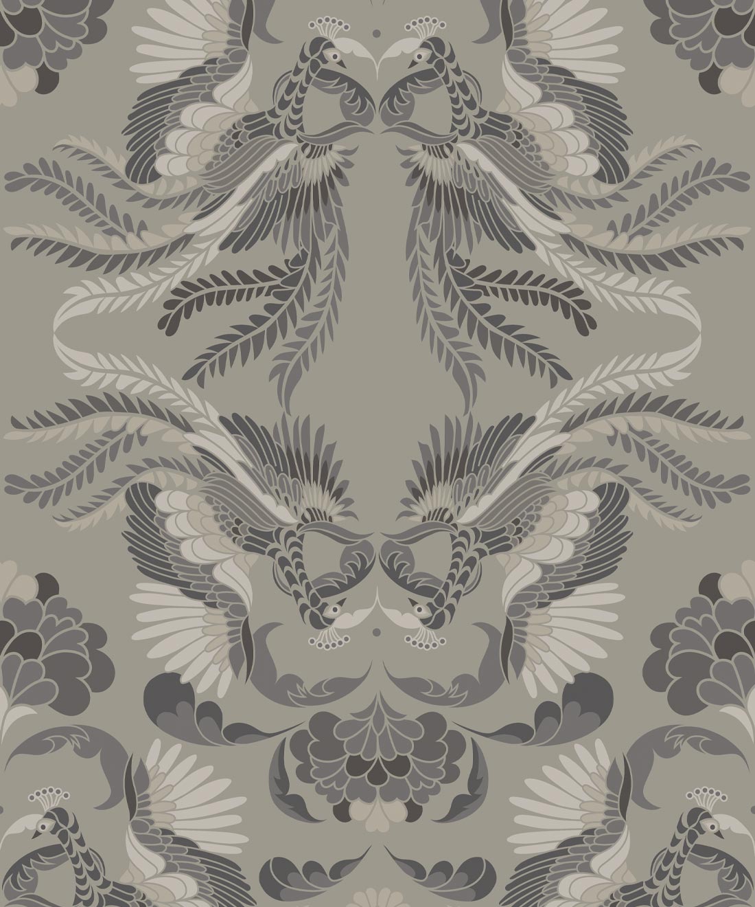Prancing Peacocks Wallpaper, Dark Cloud