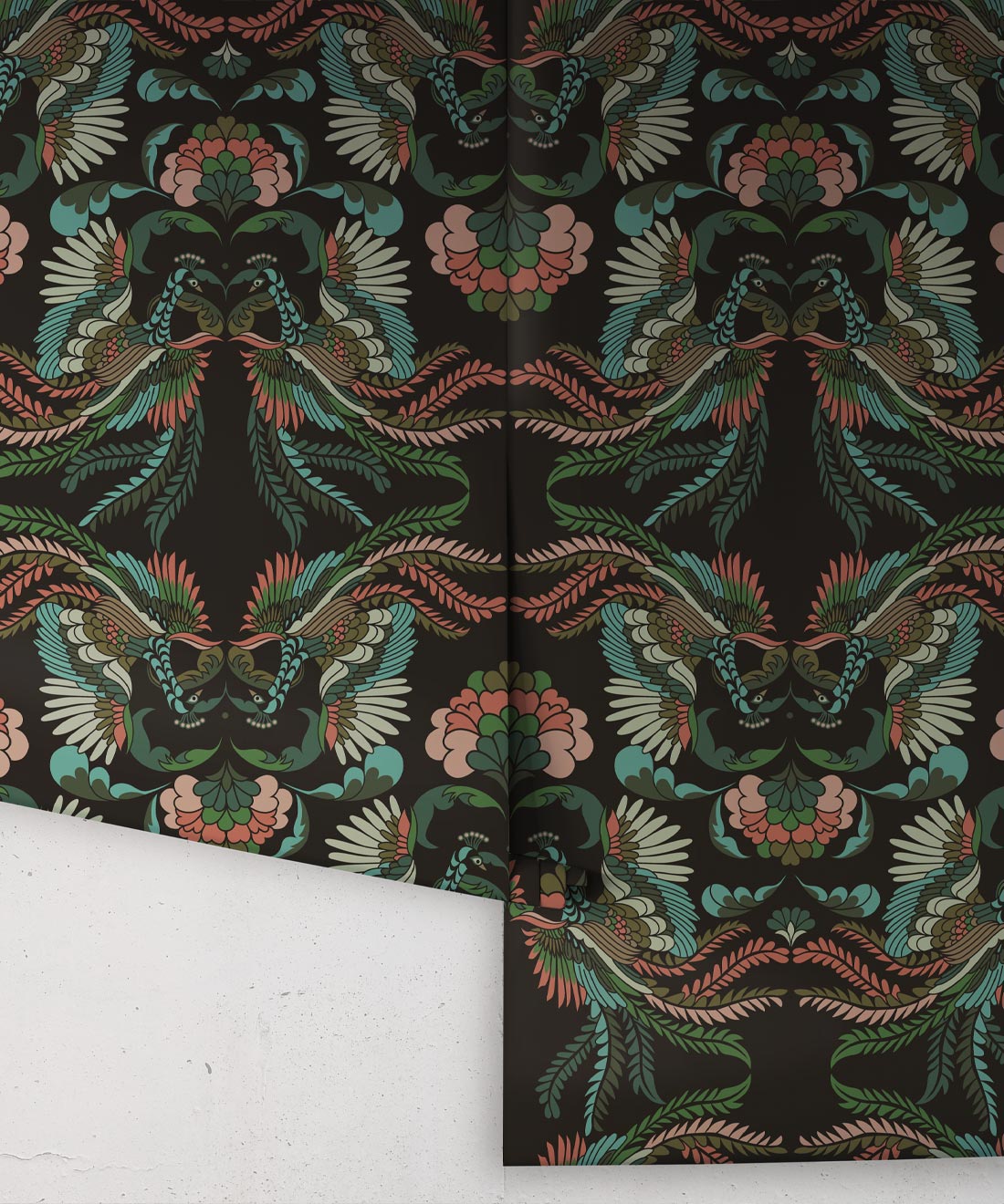 Prancing Peacocks Wallpaper, Fiesta