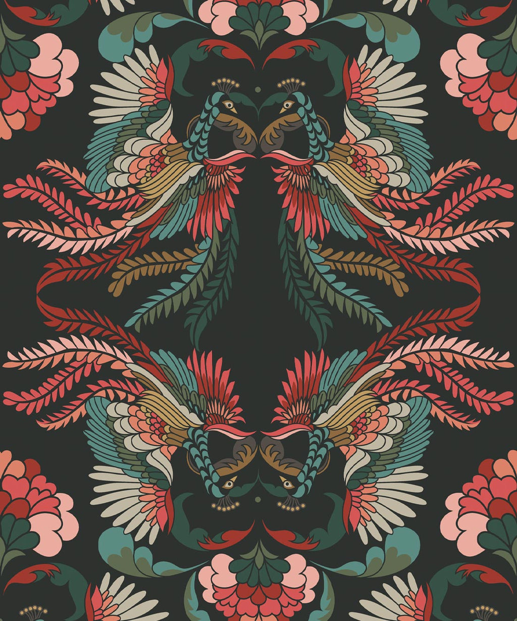 Prancing Peacocks Wallpaper, Miami
