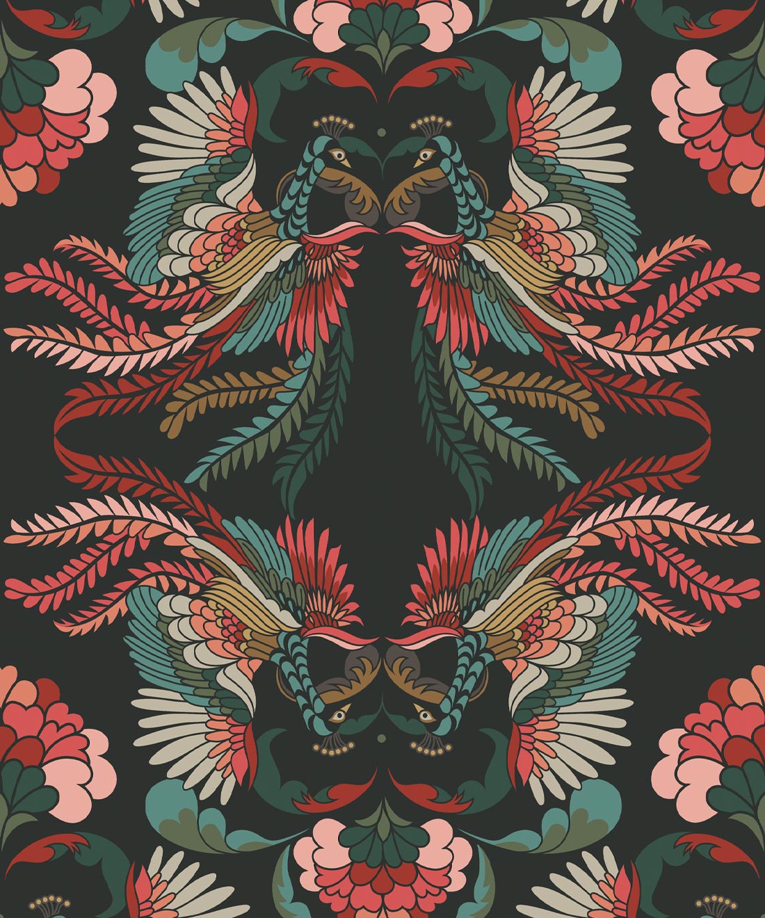 Prancing Peacocks Wallpaper, Miami