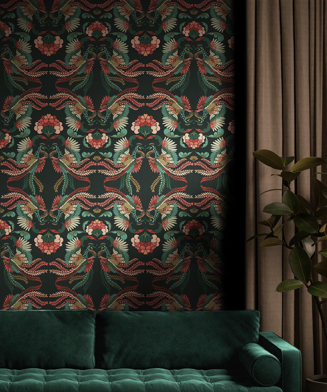 Prancing Peacocks Wallpaper, Miami