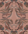 Prancing Peacocks Wallpaper, Salmon