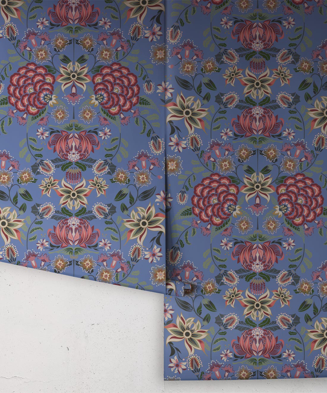 Waratah Wonderland Wallpaper, French Blue