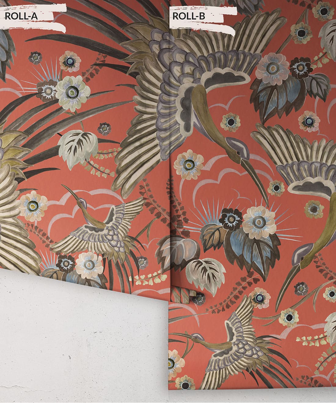 Paradise Wings Wallpaper, Tangerine