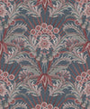Morning Flowers Wallpaper, Dusty Blue