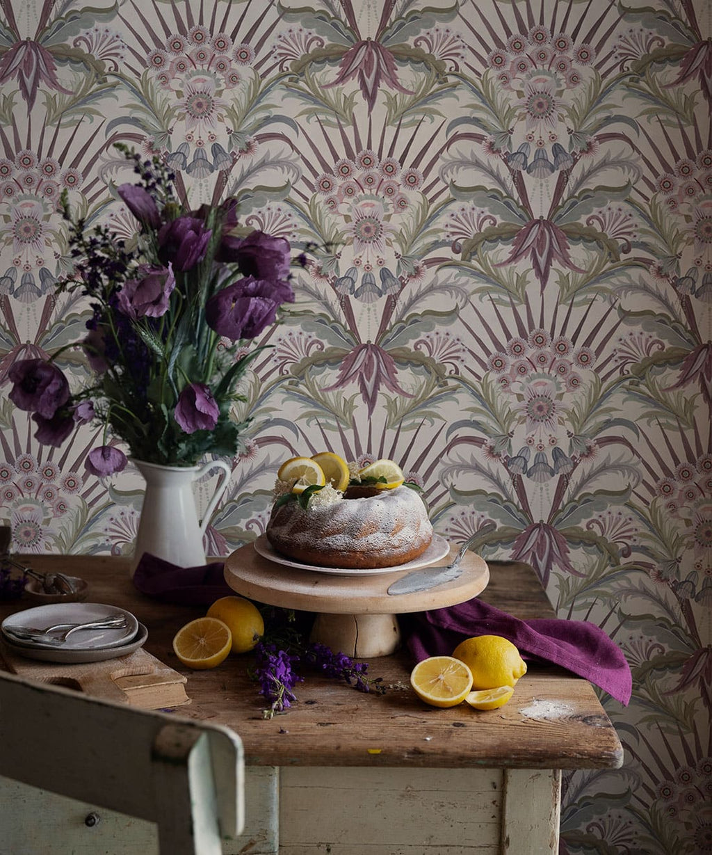 Morning Flowers Wallpaper, Lavender