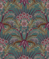 Morning Flowers Wallpaper, Tropical Teal