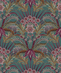 Morning Flowers Wallpaper, Tropical Teal