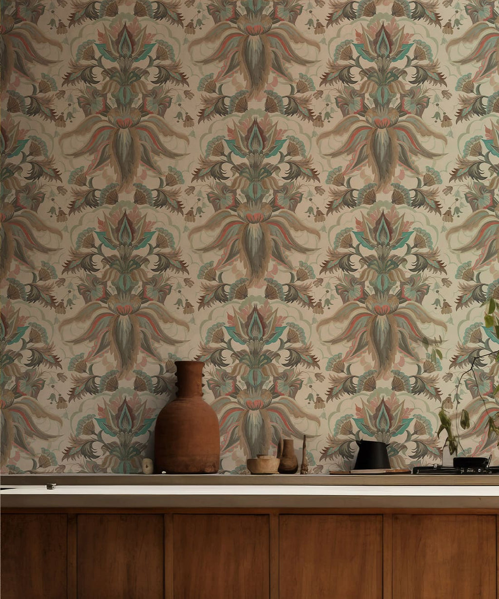 Sunset Lillies Wallpaper, Almond