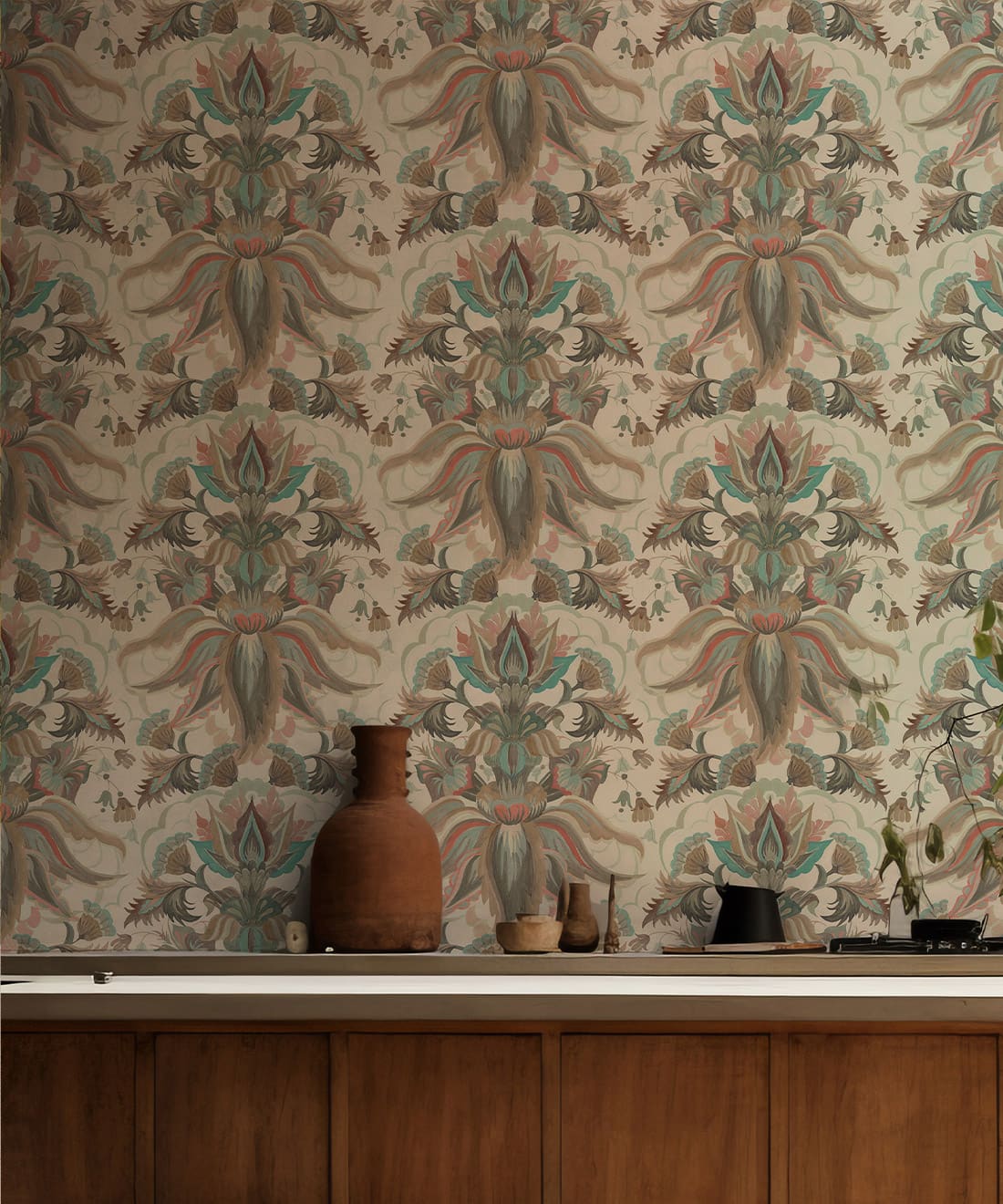 Sunset Lillies Wallpaper, Almond