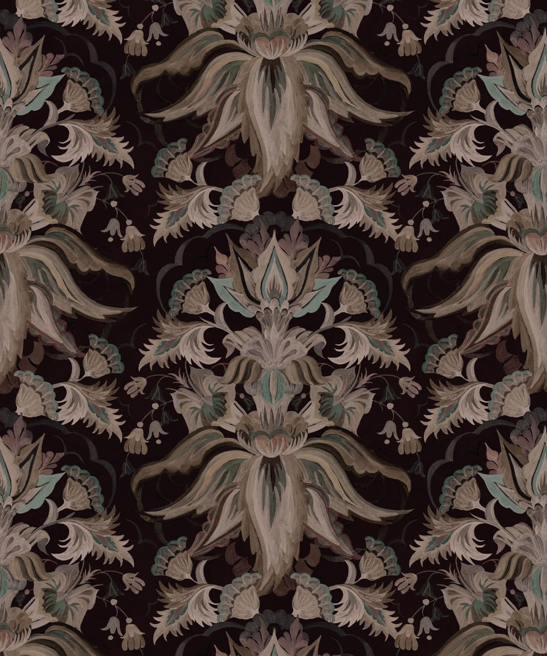 Sunset Lillies Wallpaper, Ink