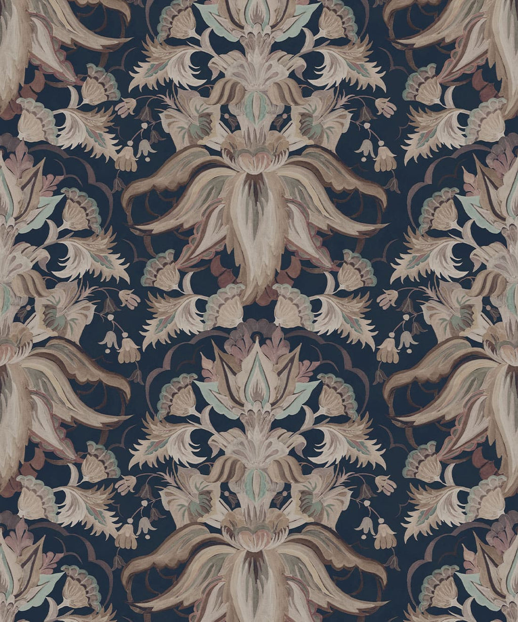 Sunset Lillies Wallpaper, Navy