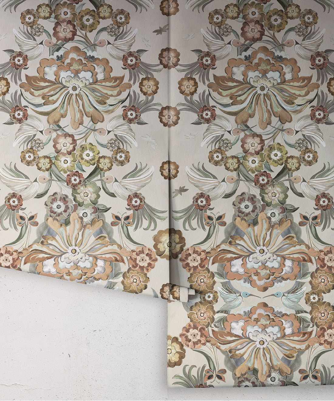 Hummingbird Garden Wallpaper, Cream