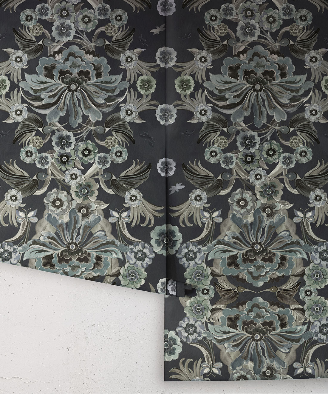 Hummingbird Garden Wallpaper, Midnight