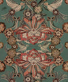 Hummingbird Garden Wallpaper, Teal