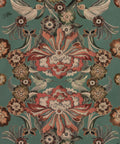Hummingbird Garden Wallpaper, Teal