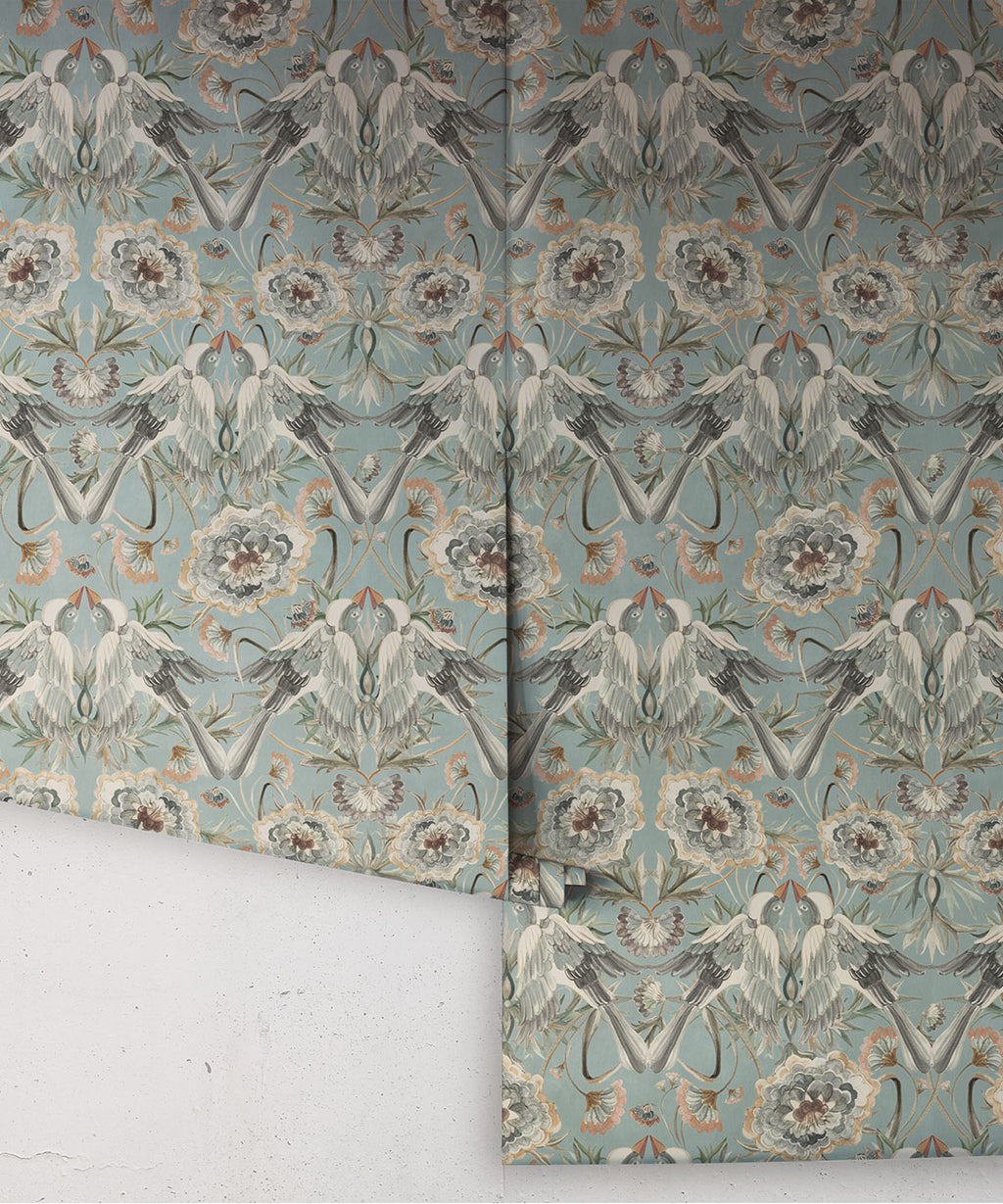 Paloma Wallpaper, Dusky Blue