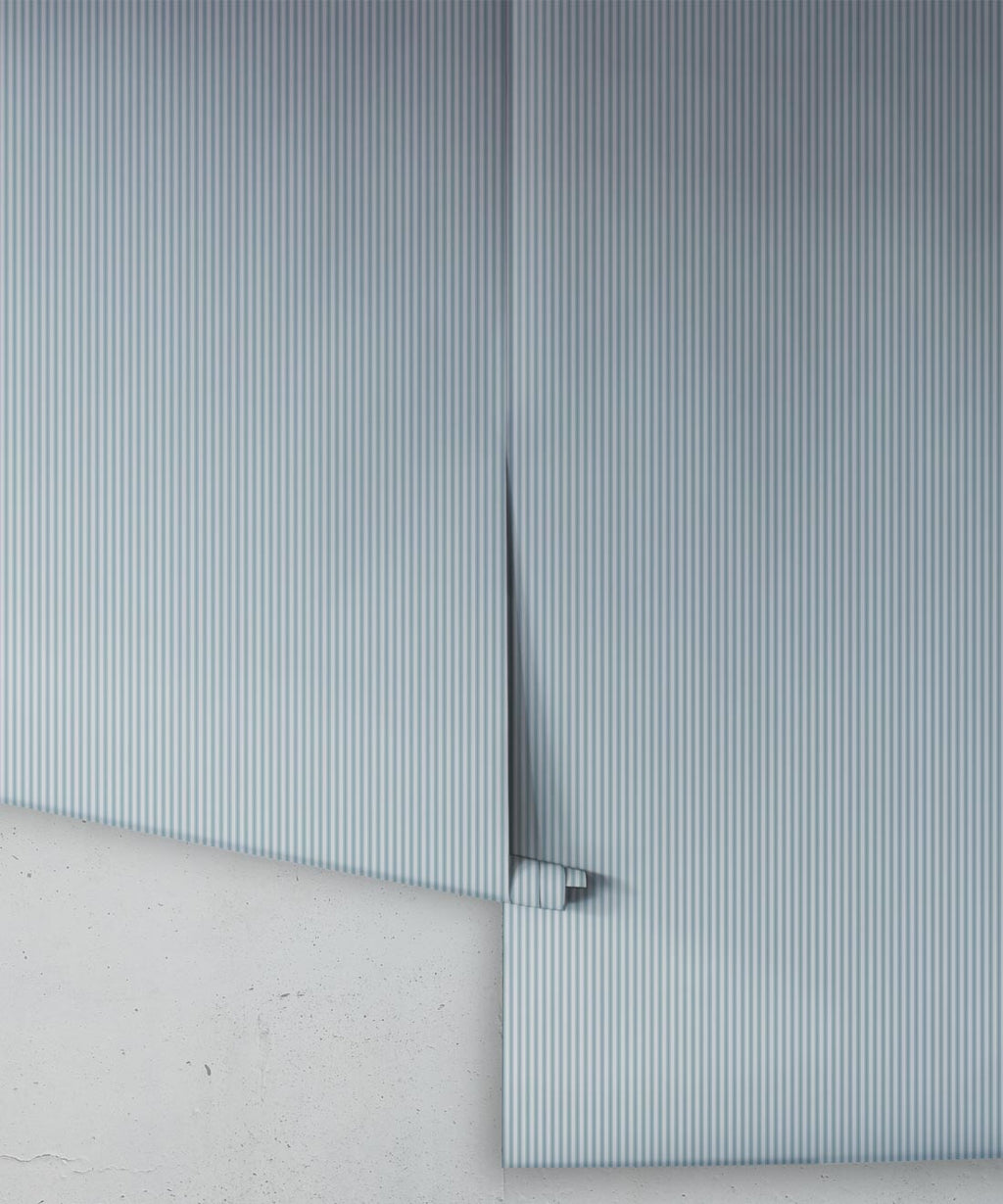 Ticking Stripe (Future Traditions) Wallpaper, Celadon Drift