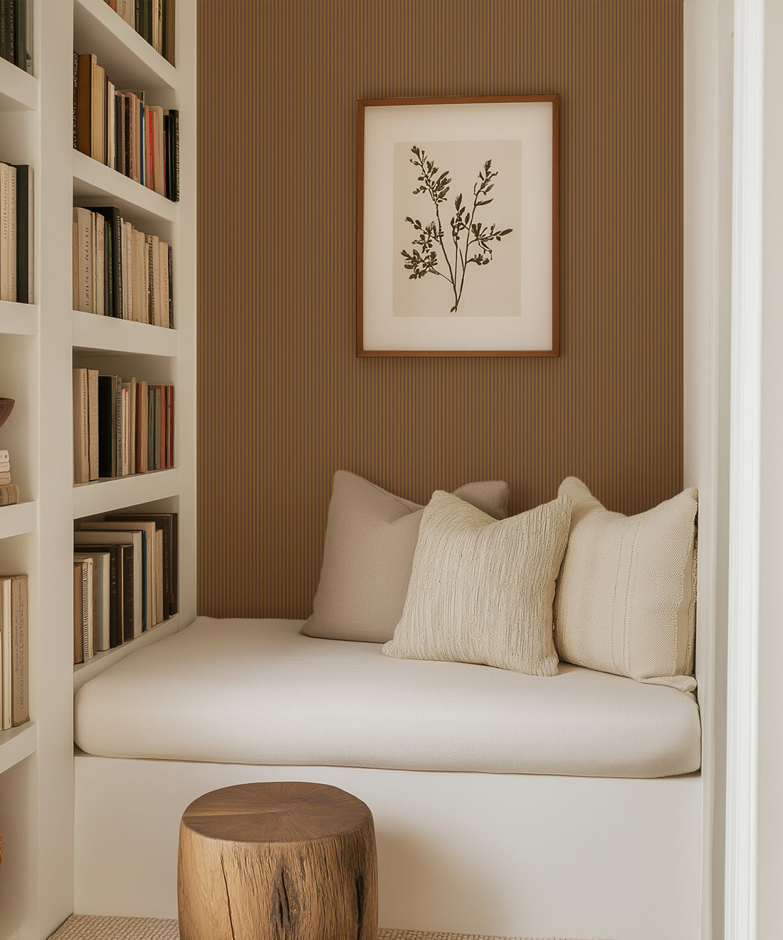 Ticking Stripe (Future Traditions) Wallpaper, Desert Marigold