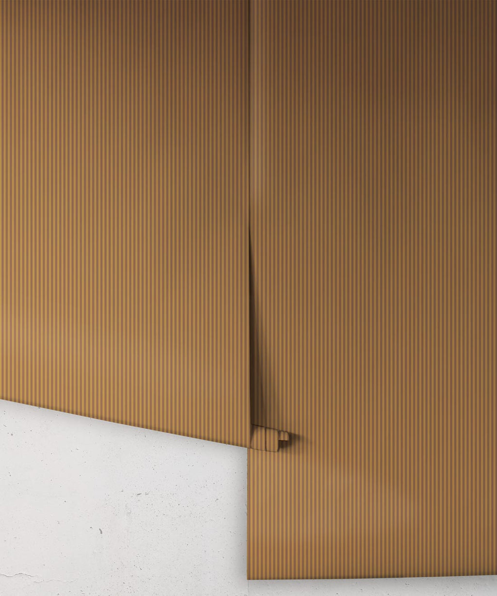 Ticking Stripe (Future Traditions) Wallpaper, Desert Marigold