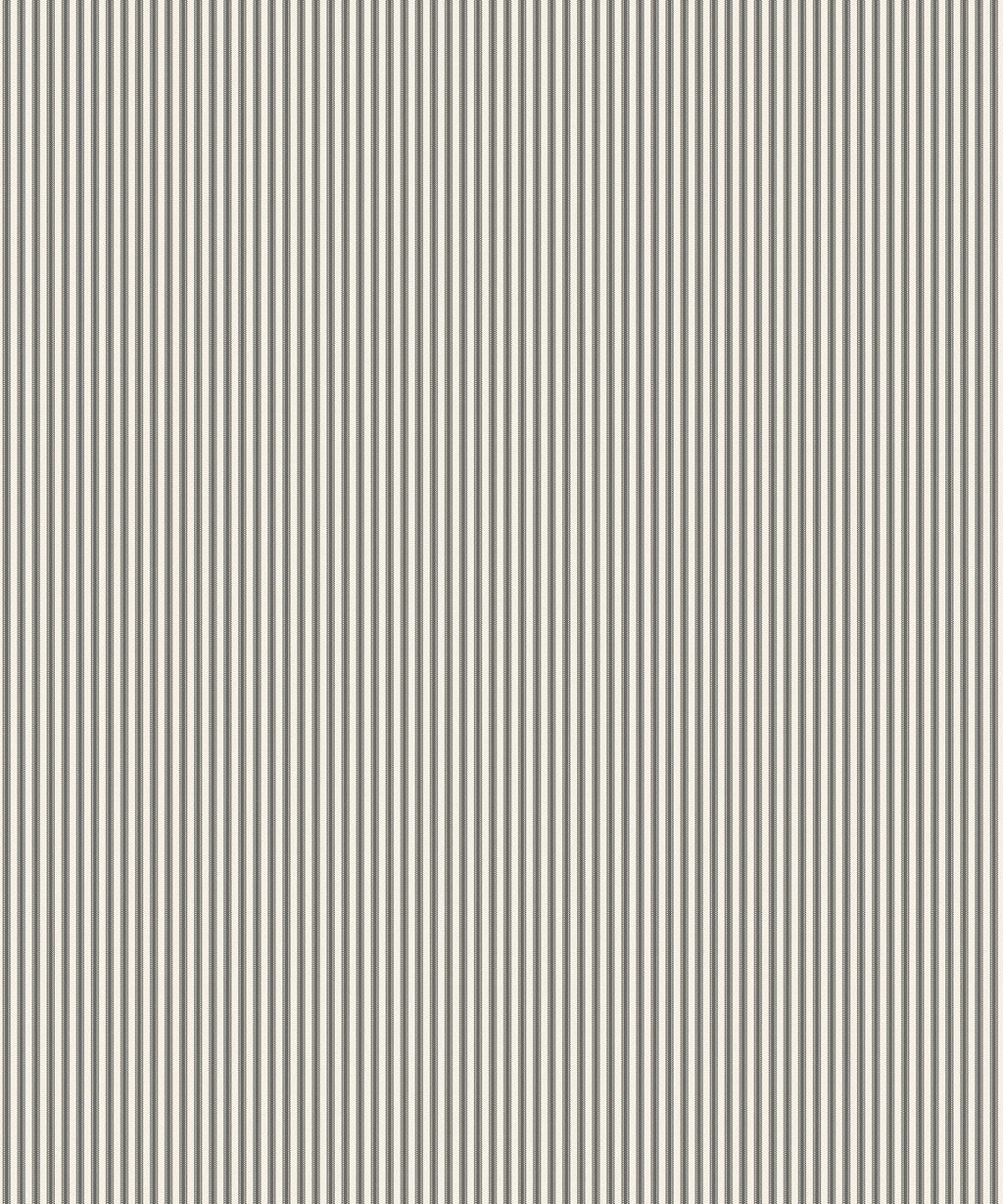 Ticking Stripe (Heritage Hall) Wallpaper, Estate Black