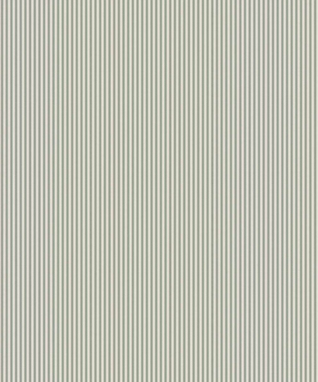 Ticking Stripe (Heritage Hall) Wallpaper, English Moss