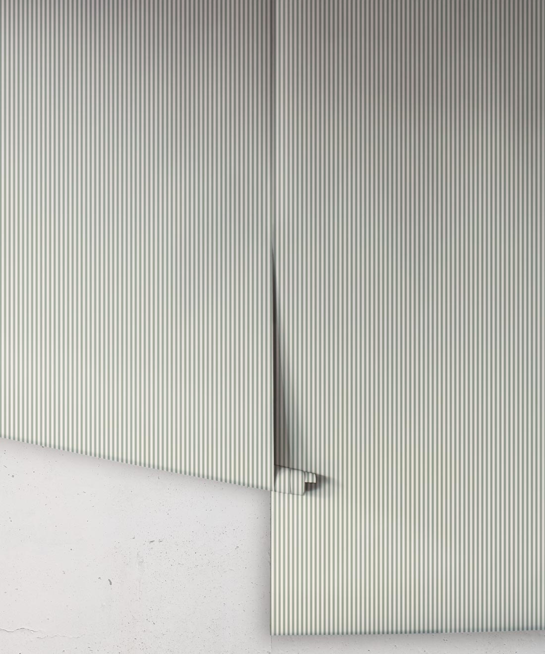 Ticking Stripe (Heritage Hall) Wallpaper, English Moss