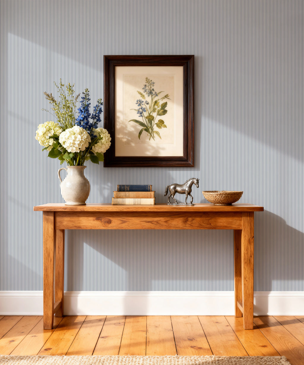 Ticking Stripe (Heritage Hall) Wallpaper, Harbour Navy