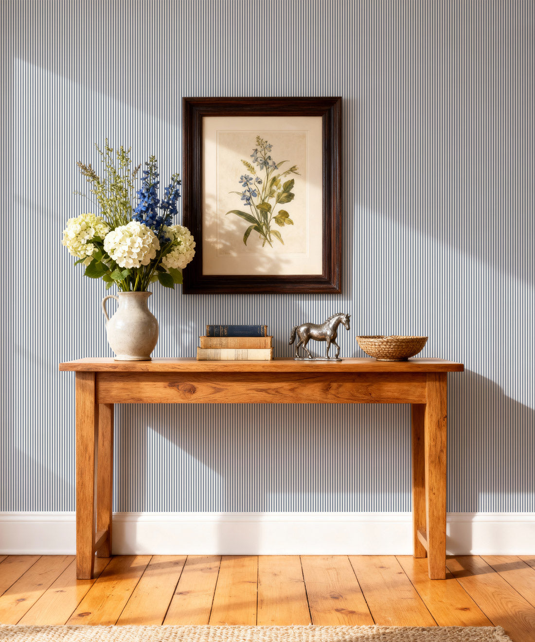 Ticking Stripe (Heritage Hall) Wallpaper, Harbour Navy
