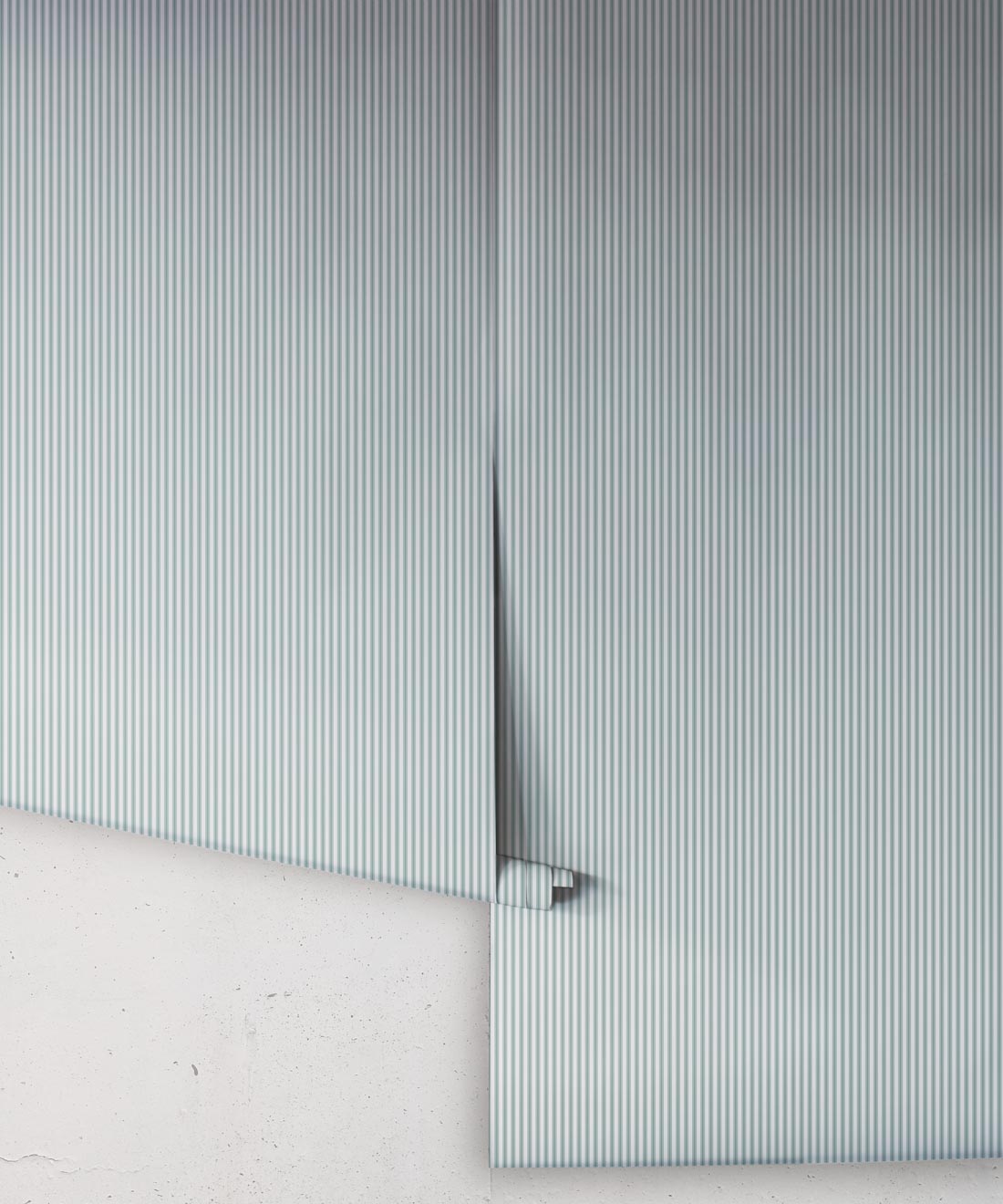 Ticking Stripe (Future Traditions) Wallpaper, Seaside Fog