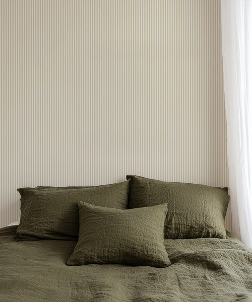 Ticking Stripe (Heritage Hall) Wallpaper, Sandstone
