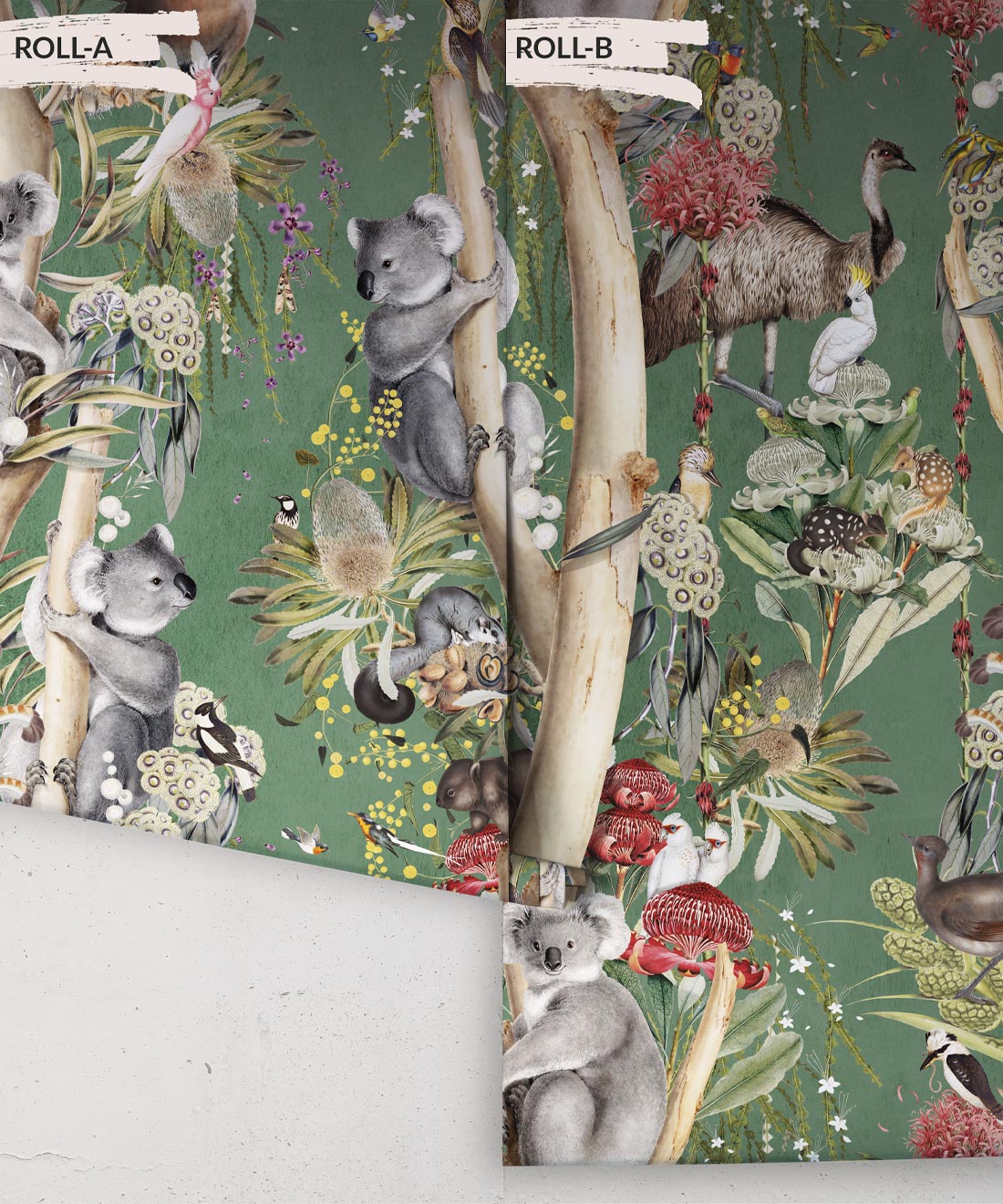 Dreamtime Wallpaper, Antique Green