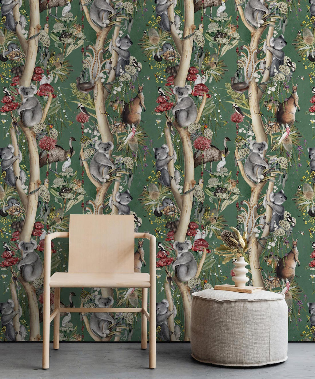 Dreamtime Wallpaper, Antique Green