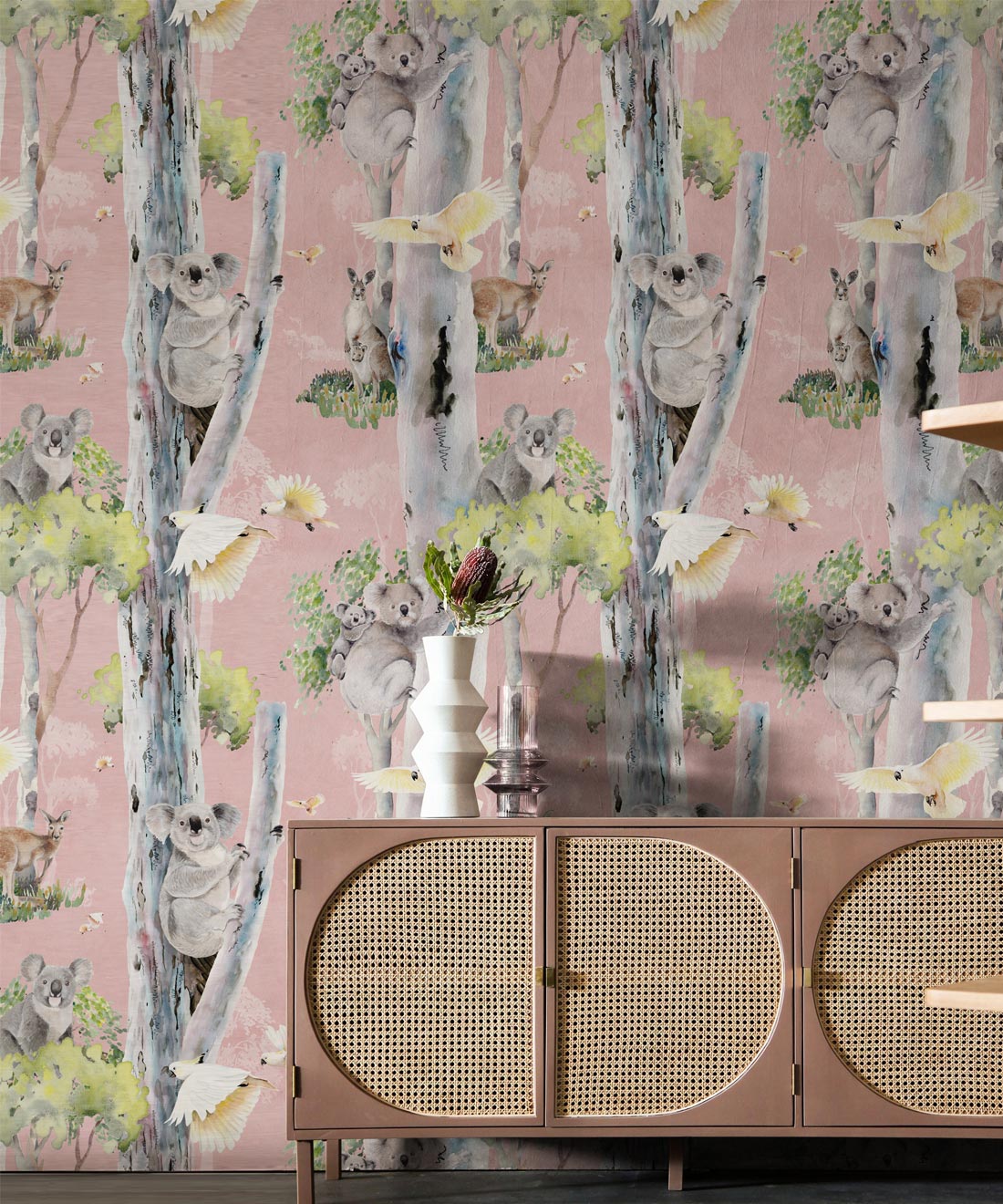 Native Bush Wallpaper, Coral