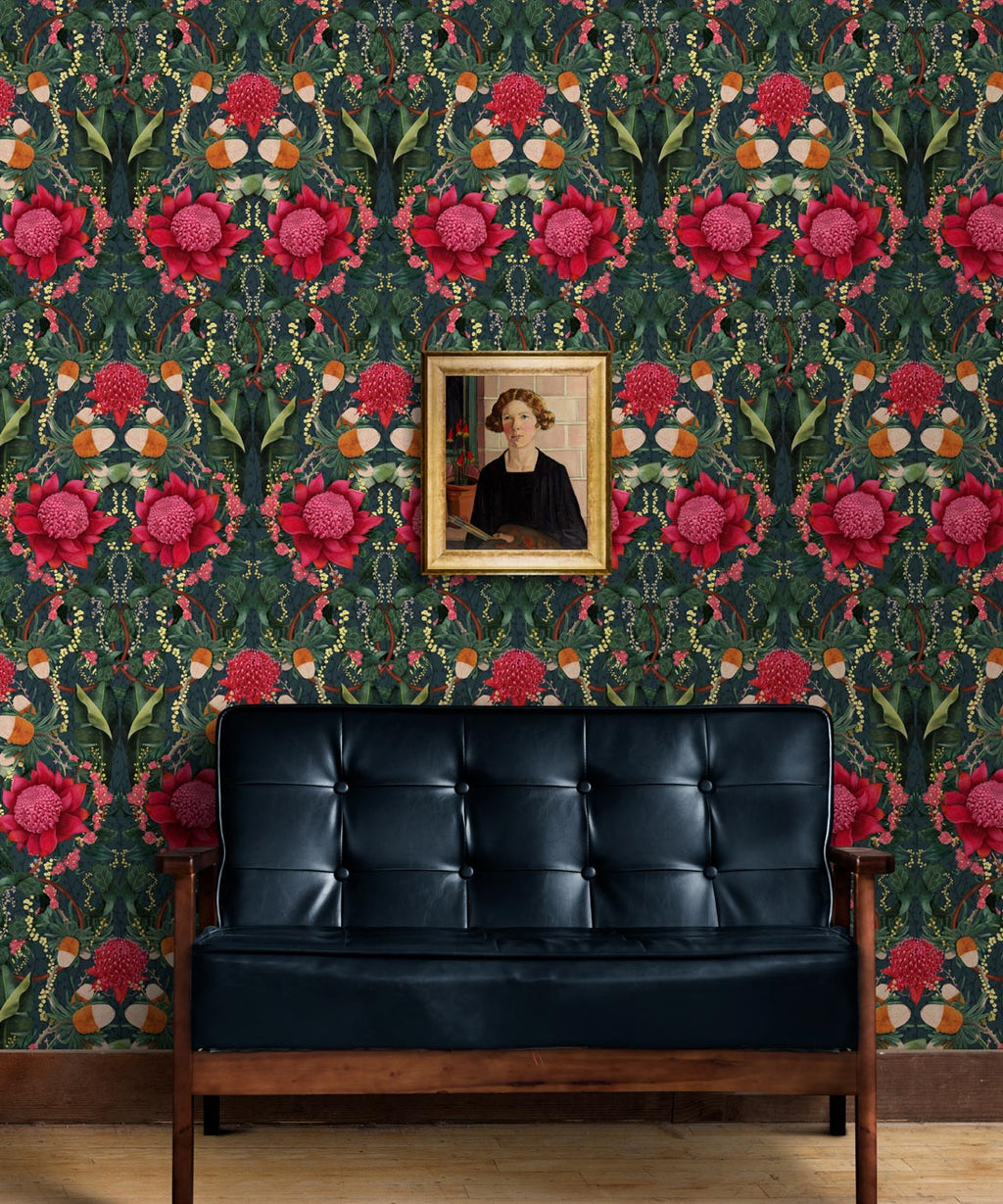 Waratah Medley Wallpaper, Marine