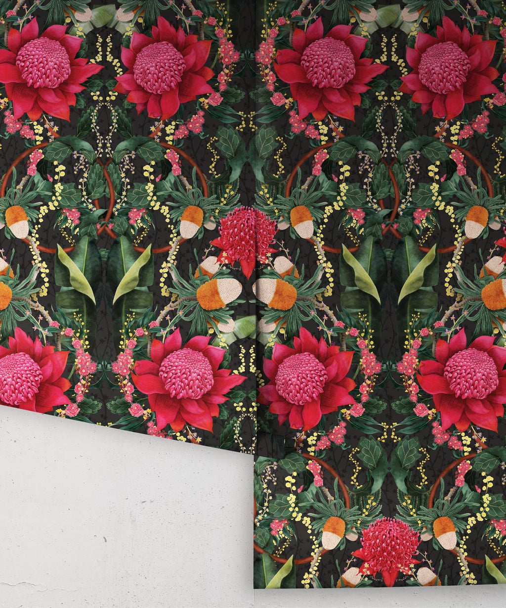Waratah Medley Wallpaper, Night